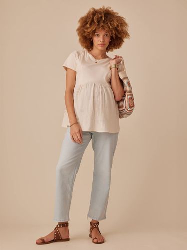 Tee-shirt grossesse bi- matière sable - Envie De Fraise - Modalova