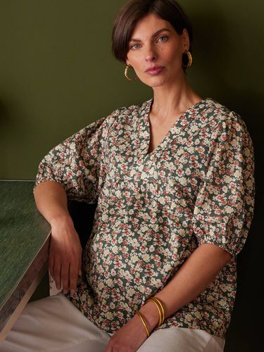 Blouse de grossesse imprimée fleurs sauge - Envie De Fraise - Modalova