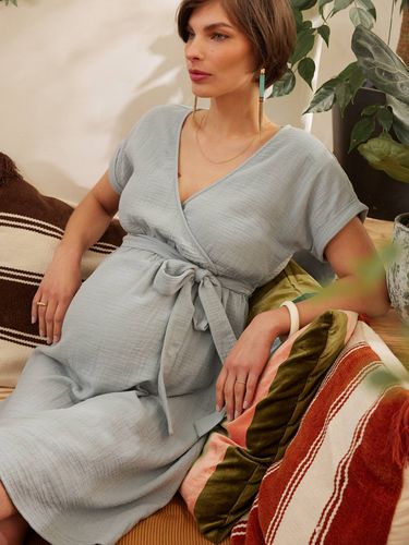 Robe grossesse en gaze de coton bio sauge - Envie De Fraise - Modalova