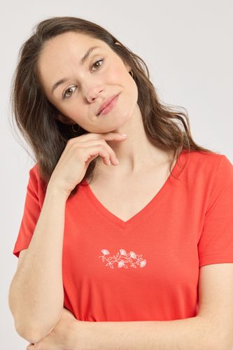 T-shirt col V fleurs - coton léger - ARMOR-LUX - Modalova