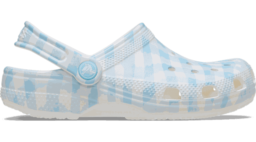 Crocs Classic Gingham Sabots Enfants White / Blue 30 - Crocs FR Feed New - Modalova