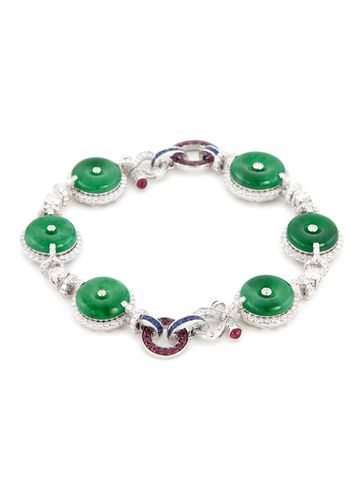 Diamond sapphire jade 18k gold bracelet - SAMUEL KUNG - Modalova