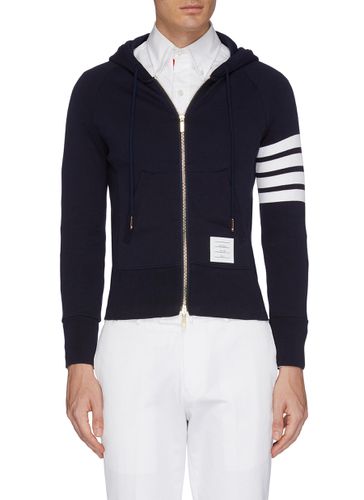 Stripe raglan sleeve zip hoodie - THOM BROWNE - Modalova