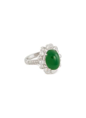 Diamond jadeite 18k white gold ring - SAMUEL KUNG - Modalova