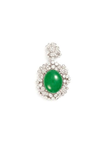 Diamond jade 18k white gold pendant - SAMUEL KUNG - Modalova