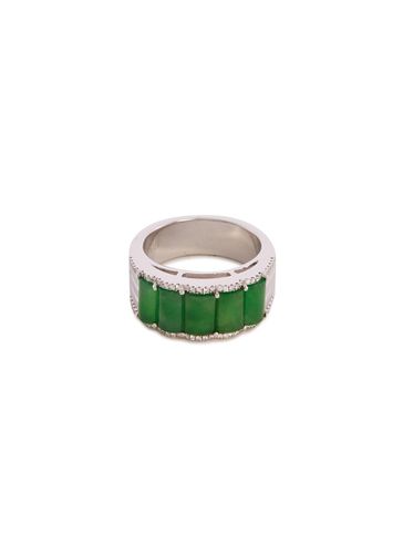 Diamond jade 18k white gold ring - SAMUEL KUNG - Modalova