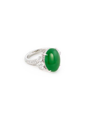 Diamond jade 18k white gold ring - SAMUEL KUNG - Modalova