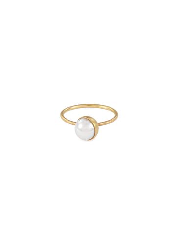 Half Pearl 45°' 18k yellow gold ring - SHIHARA - Modalova