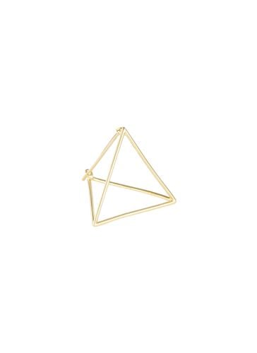 Triangle' 18k yellow gold pyramid single earring - 25mm - SHIHARA - Modalova