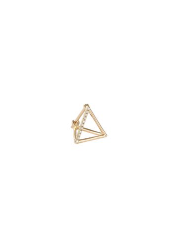 Triangle' diamond 18k yellow gold pyramid single earring - 10mm - SHIHARA - Modalova