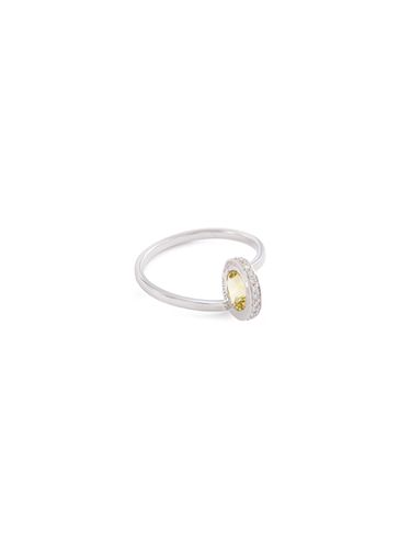 Seal' diamond beryllium 18k white gold ring - DELFINA DELETTREZ - Modalova