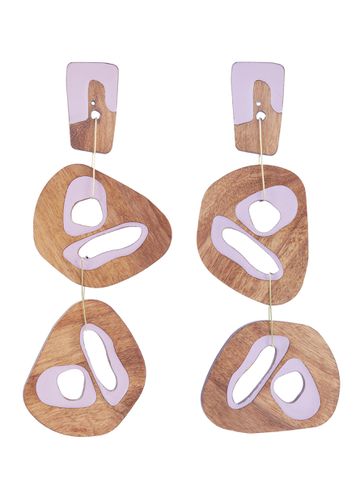 Cutout sculptural wood mismatched drop earrings - ROKSANDA - Modalova
