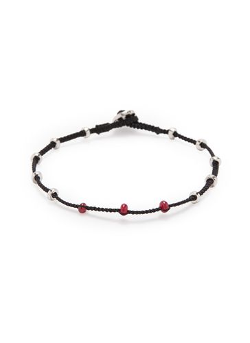 Lusso' ruby bead silver macramé bracelet - TATEOSSIAN - Modalova