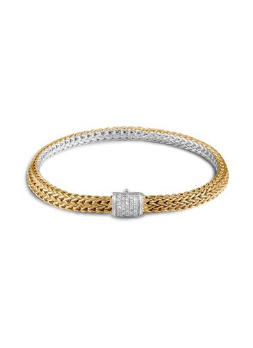 Classic Chain' reversible diamond yellow gold silver bracelet - JOHN HARDY - Modalova