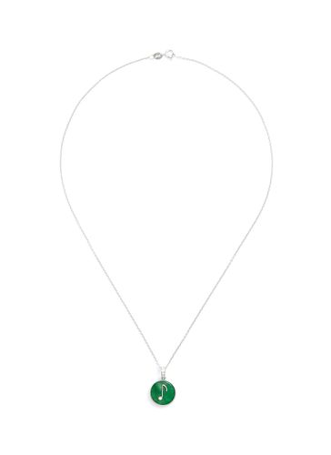 Diamond jade 18k white gold pendant necklace - SAMUEL KUNG - Modalova