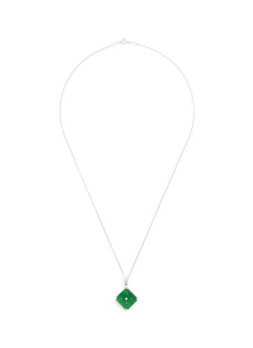 Diamond jade 18k white gold pendant necklace - SAMUEL KUNG - Modalova
