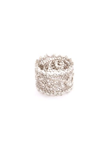 Ornato Eternelle' diamond 18k white gold openwork ring - BUCCELLATI - Modalova