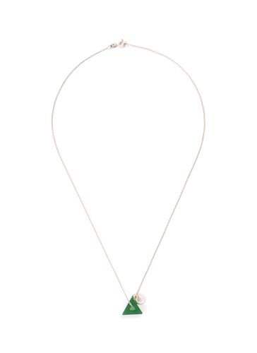 Jade triangle pendant 18k white gold necklace - SAMUEL KUNG - Modalova