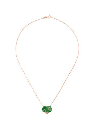 Double jade disc pendant 18k rose gold necklace - SAMUEL KUNG - Modalova