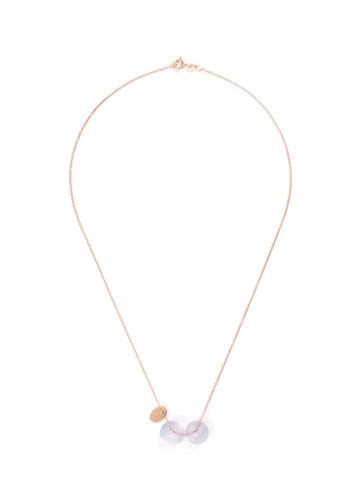 Double jade hoop pendant 18k rose gold necklace - SAMUEL KUNG - Modalova