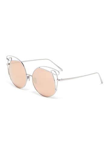 Zazel' cutout metal geometric frame sunglasses - LINDA FARROW VINTAGE - Modalova