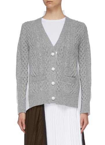 Shirt back wool cable knit cardigan - SACAI - Modalova