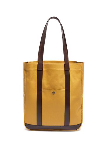 Open' leather trim canvas tote - TRUNK - Modalova