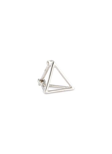 Triangle' 18k white gold pyramid single earring - 10mm - SHIHARA - Modalova