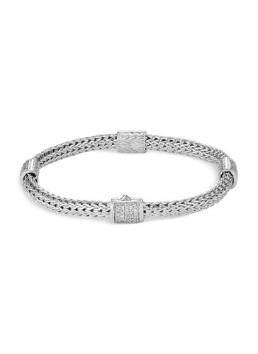 Classic Chain' diamond silver small station bracelet - JOHN HARDY - Modalova