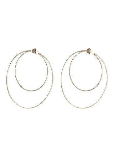 Crescent Hoops' silver earrings - LYNN BAN - Modalova