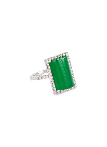 X Thierry Chow diamond jade 18k white gold ring - SAMUEL KUNG - Modalova