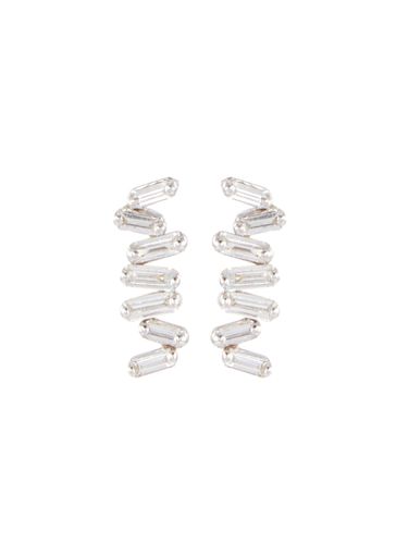 Fireworks' diamond 18k white gold earrings - SUZANNE KALAN - Modalova