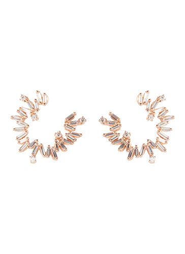 Fireworks' diamond 18k rose gold hoop earrings - SUZANNE KALAN - Modalova