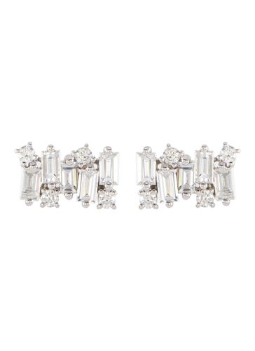 Fireworks' diamond 18k white gold earrings - SUZANNE KALAN - Modalova