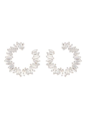 Diamond 18k white gold hoop earrings - SUZANNE KALAN - Modalova