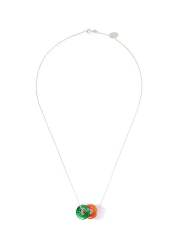 Jade 18k white gold loops pendant necklace - SAMUEL KUNG - Modalova