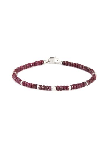 Nodo Precious' ruby bead silver bracelet - TATEOSSIAN - Modalova