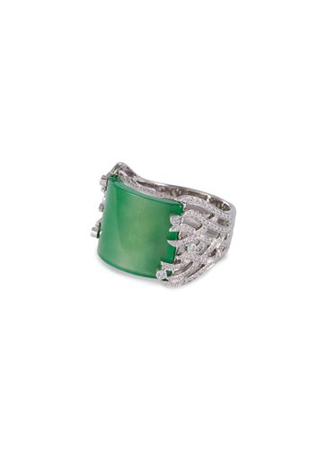 Diamond jade 18k white gold ring - SAMUEL KUNG - Modalova