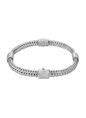 Classic Chain Tiga' diamond sterling silver four station bracelet - JOHN HARDY - Modalova