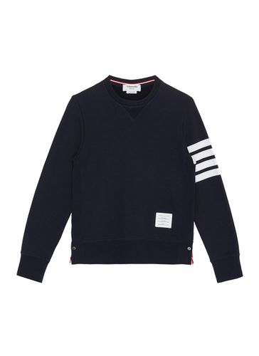 Four Bar Stripe Cotton Sweatshirt - THOM BROWNE - Modalova