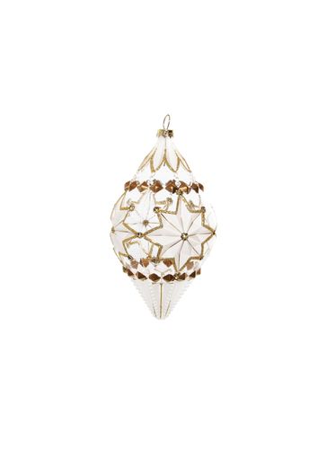 Glitter Embellish Matte and Clear Glass Cone Ornament - Gold - SHISHI - Modalova
