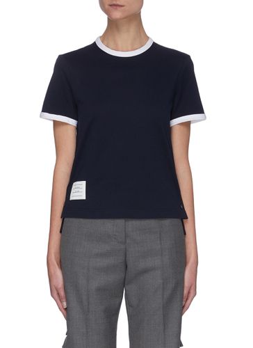 Contrast hem cotton T-shirt - THOM BROWNE - Modalova