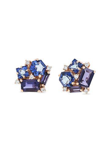 Blossom' diamond topaz iolite 14k rose gold earrings - SUZANNE KALAN - Modalova