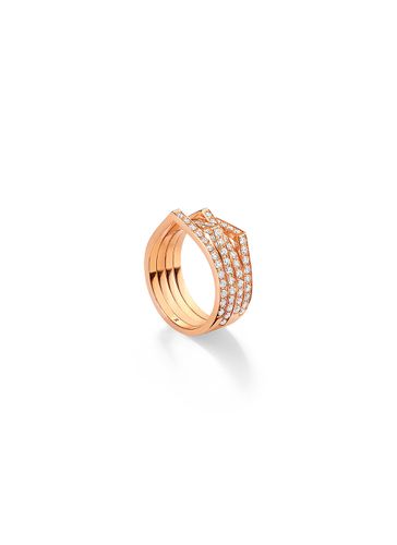 Antifer' diamond rose gold four row ring - REPOSSI - Modalova