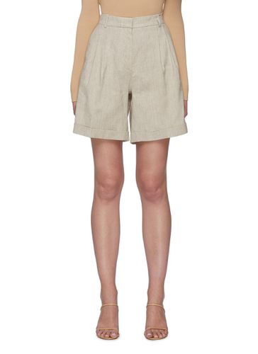Pleated linen blend tailored shorts - FRAME DENIM - Modalova