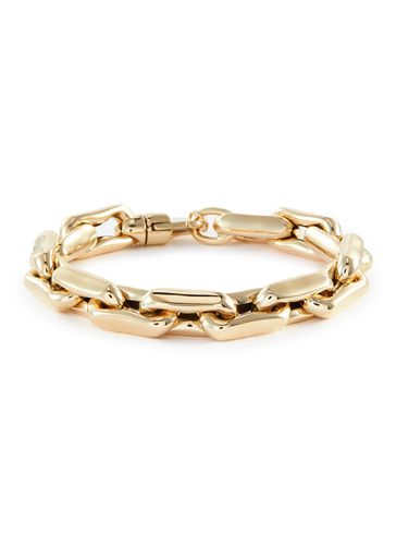 Lucky link medium square 14k gold chain bracelet - LAUREN RUBINSKI - Modalova