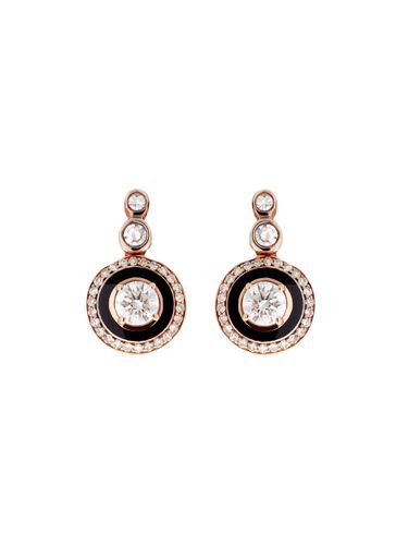 Mina' diamond 18k rose gold enamel earrings - SELIM MOUZANNAR - Modalova