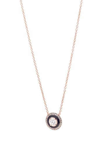 Mina' diamond 18k rose gold enamel necklace - SELIM MOUZANNAR - Modalova