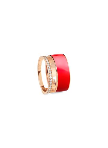 Berbere' Diamond Lacquer Rose Gold Two Row Band Ring - REPOSSI - Modalova