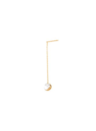Half pearl' 18k gold chain drop earring - SHIHARA - Modalova